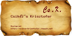 Csikós Krisztofer névjegykártya